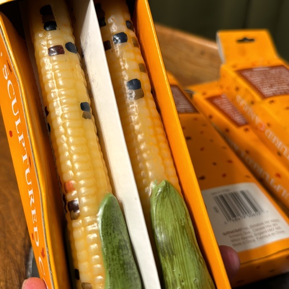 Vintage NOS Amscan Corn Hand Sculpted Painted Tapered Candles Fall Thanksgiving - Picture 6 of 11